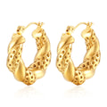 Fashion Jewelry 18k Gold Plated Chain C Shaped Chunky Twist Stainless Steel Trend Thick Twisting Hoop Earrings for Women