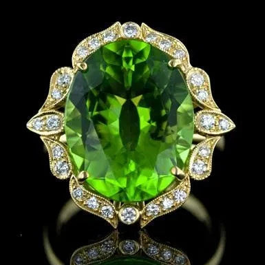 CAOSHI New Jewelry Specially Large Oval Dazzling Emerald Gem Zircon Bague Nobelwomen Big Green Hollow Ring Gold Luxury Lady