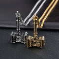 Unisex Christian Punk Style Viking Thor's Hammer Pendant Mjolnir Stainless Steel Link Chain Necklace Fitness Accessories