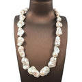 16-24 Inch Nature Biggest AAA Baroque Freshwater Pearl Choker Necklace Pearl Size 15-20 mm Brass Plated White Gold Clasp