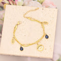 Double Layers Stainless Steel Bracelets Gold Plated Women Men Cuban Snake Chain Couple Evil Eye Clover Bracelet Jewelry Gift