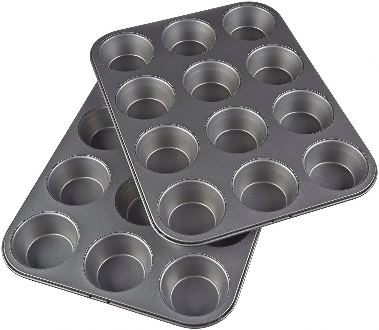 Non Stick 6 and 12 Cup Round Large Muffin Pan Cake Pans for Baking