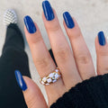 Fenny Stainless Steel Chunky Permanent White&Gold Checker Plaid Ring Non Tarnish 18K Gold Plated Wholesale Jewelry