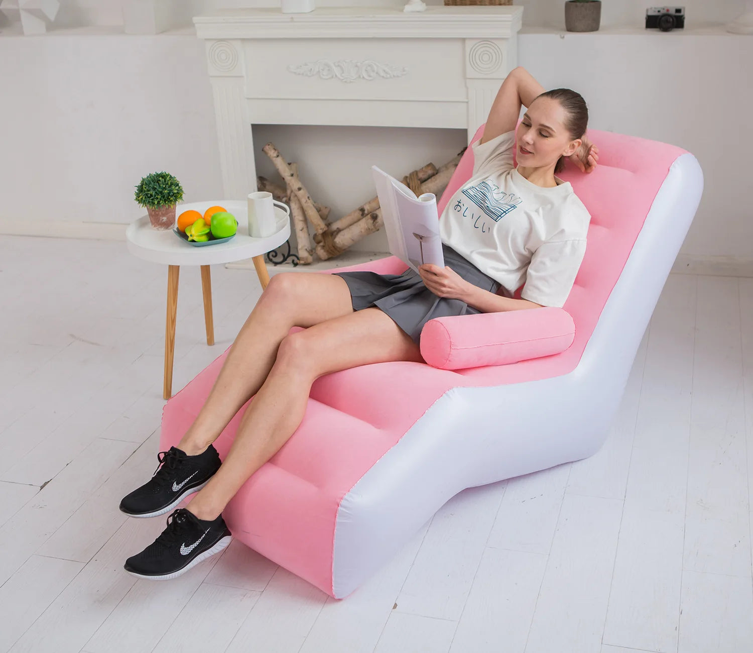Modern S-Type Inflatable Recliner Sofa Creative New Outdoor Furniture Bedroom Park Lunch Break Lazy Flocking New Inflatable