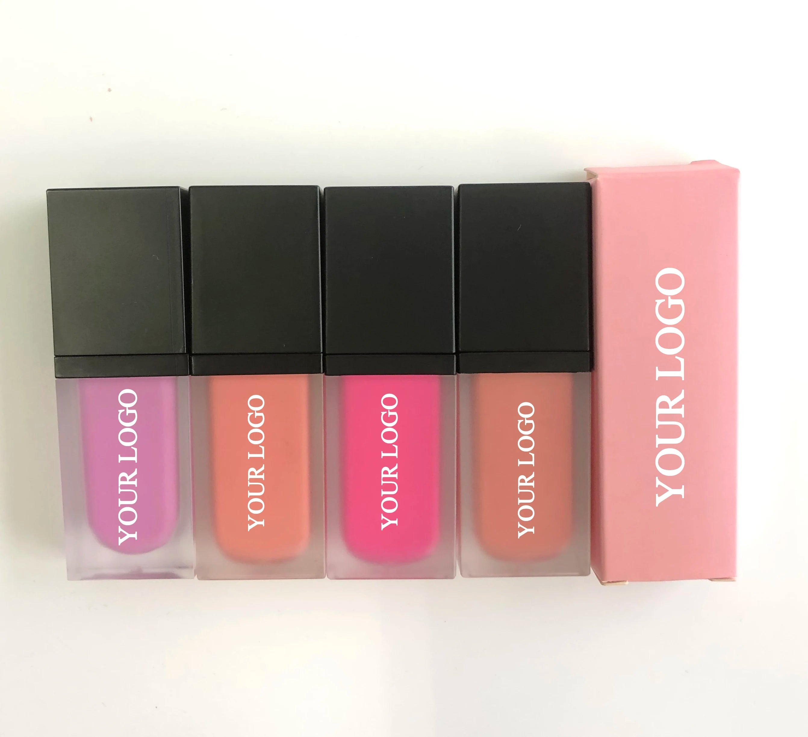 Popular Vegan Long-lasting Organic Lip Cheek Tint Black Tube Liquid Blush with Private Label