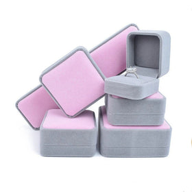 Custom Velvet Jewelry Storage Box With Logo for Ring Earring Necklace Bracelet Gift Packaging Jewelry Set Box