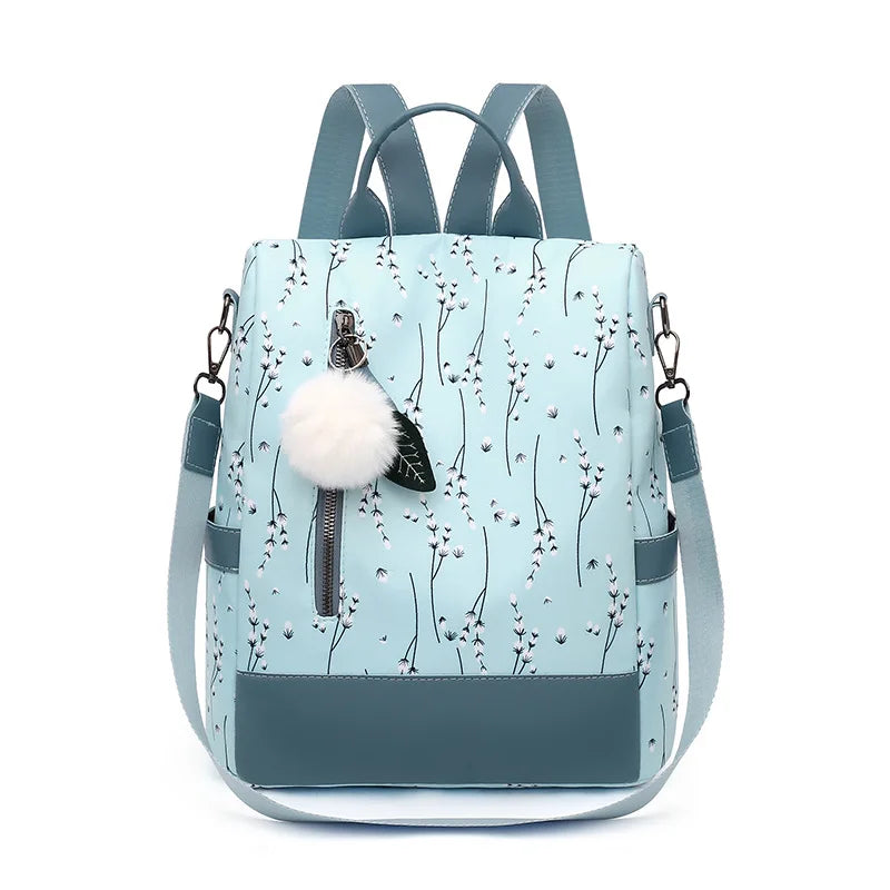 Backpacks Summer New Oxford Cloth Backpack Fashion Printing Single Shoulder Bag Flower Lady Backpack Casual Sports