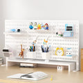 Wall-Mounted Plastic Desktop Organizer Space-Saving Foldable Storage Holder With No-Hole Punching Can Stand Cabinets