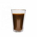 Wholesale Heat Resistant Coffee Glass Mugs Logo Printing Double Wall Insulate Clear Glass Mug Without Handle