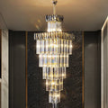 Guzhen Luxury Thin Modern Lighting for Home Lighting High Ceiling Hotel Hall Kristall. Long Chandelier Light
