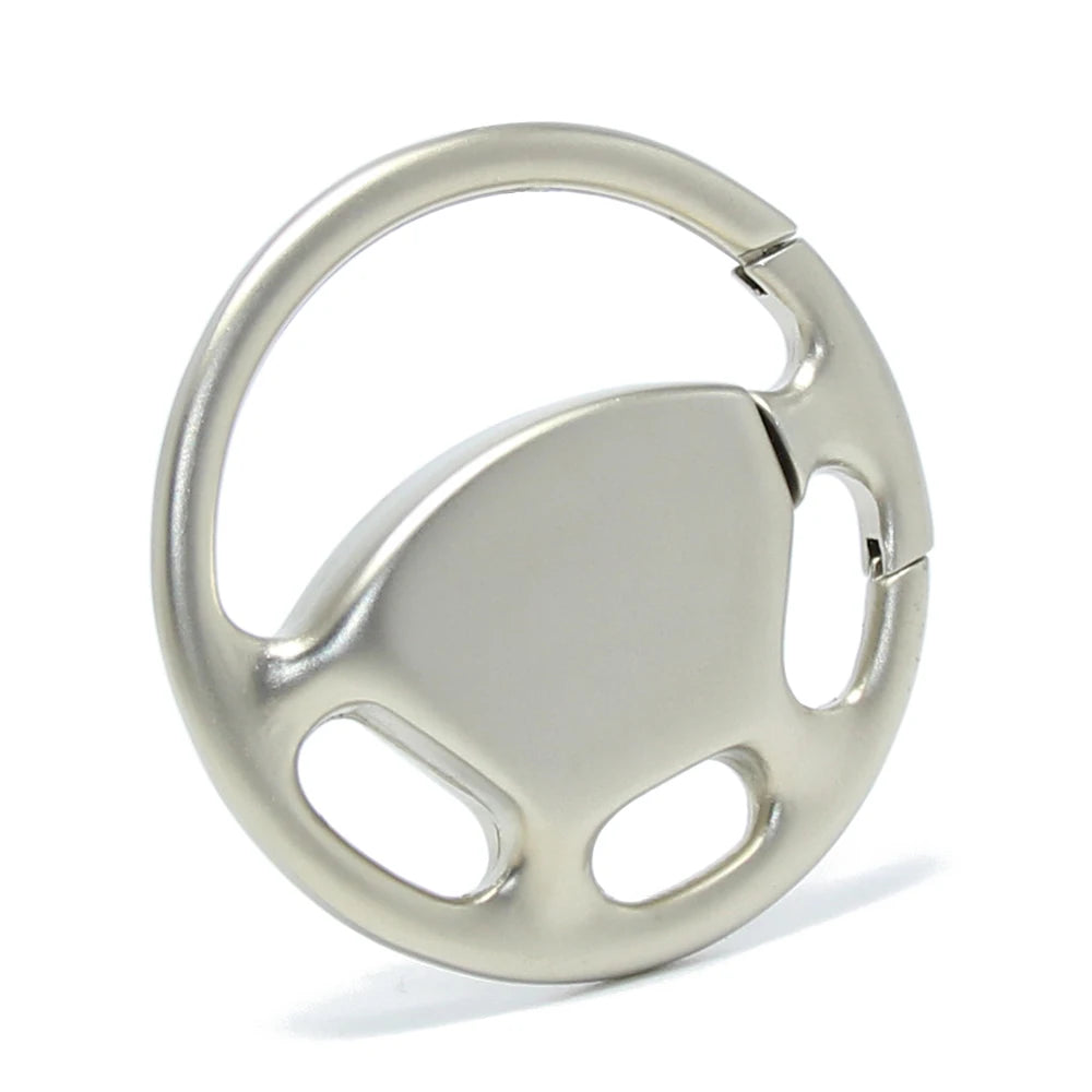 Auto Parts Keychain Hub Key Ring Racing Car Steering Wheel Model Shaped Promotional Truck Pendent Metal Steering Wheel Keychain