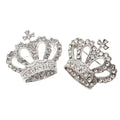 Silver Plated Full Diamond Crystal Rhinestone Crown Brooch Pins Royal Queen Princess Crown Brooches for Suit Dress Gift Alloy