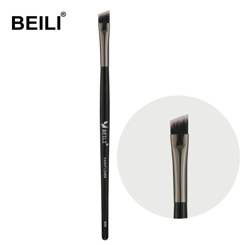 BEILI Black Single Precise Small Angled Eye Wing Eyeliner Brush Firm Brow Pomade Liner Cut Concealer Brush