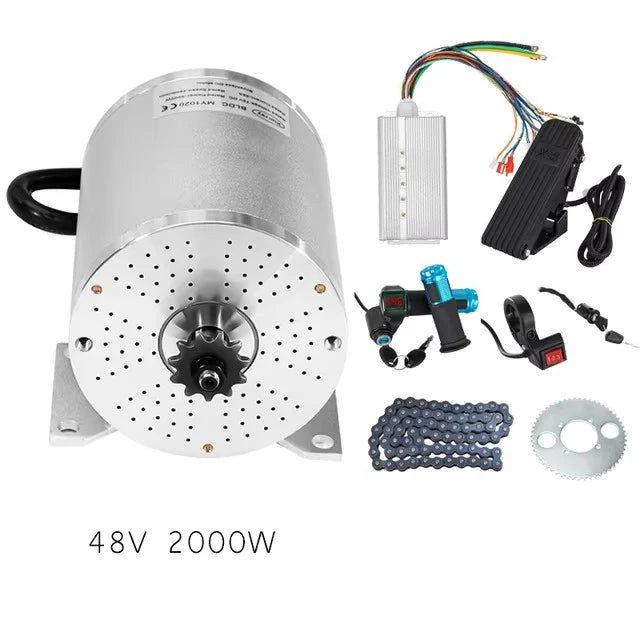 Kunray 48V 2000W High-Speed Brushless DC Motor Kit for Electric Bicycle DIY E-Tricycle Motorcycle with Controller