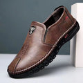 New Spring Men's Shoes Men's Business Casual Shoes Leather Shoes Men's Leather Soft Bottom Middle-aged Low-top Loafers