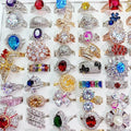Random Wholesale Luxury Zircon Rings Women Exaggerated Multi Color Gemstone Ring