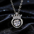 Premium Sense of Hundred With Moissanite Crown Pendant S925 Sterling Silver Necklace Tanabata Valentine's Day Gift