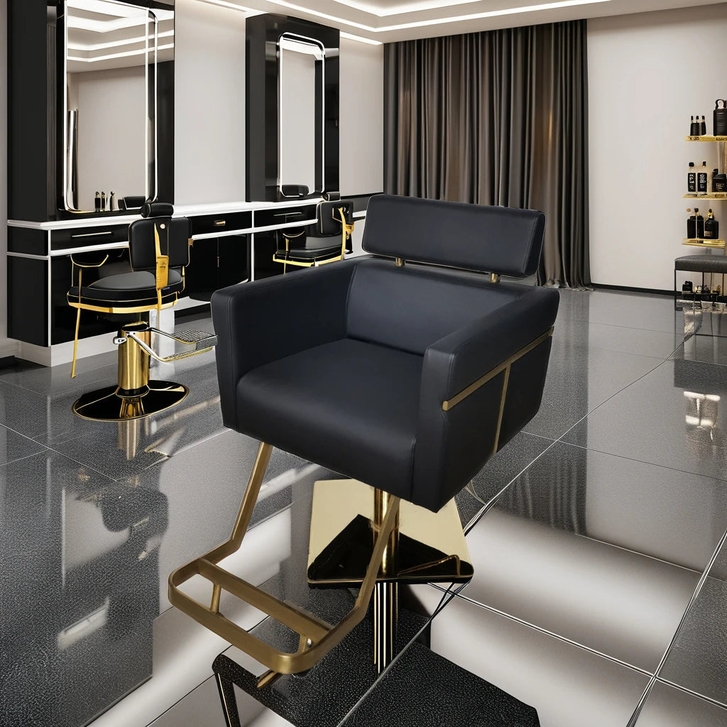 Good Quality Hot Sale Sulin Manufacturer Barber Salon Chair Black Leather Height Adjustable 360 Degree Rotation Eco-Friendly