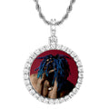 Circle Photo Pendant Personalized Rapper Micro-zircon DIY Creative Diamond-Filled Hip-hop 18k Gold Custom Memory Frame Necklace