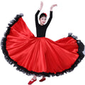 Classic Girl's Large Swing Half Skirt for Ballroom Flamenco Belly Dance Performance Practice Wholesale for Children