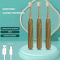 Factory Wholesale IPX7 Waterproof Bamboo Electric Toothbrush with 5 Modes and 2 Soft Bristle Replacement Heads