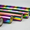 Generic PET Metallic Gold Silver Rainbow Hot Stamping Foil Rolls 12-25 Micron Heat Transfer Laminator Sparkle Toner Reactive