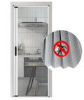 Modern Design Retractable Plisse Insect Screen Folding Pleated Fly Screen Door Aluminum Window Aluminium Door with Mosquito Net