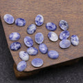 DIY DIY Natural hot selling faceted egg shape gemstone jewelry designs blue spot jasper cabochon gemstone crystals