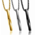 Fashion DIY Jewelry Stainless Steel bar Pendant Geometric Necklace Twisted Punk Titanium Steel Men Necklace Jewelry