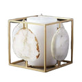 Antique Natural Marble Gemstone Crystal Diamond Agate Slices Candlestick Candle Holder
