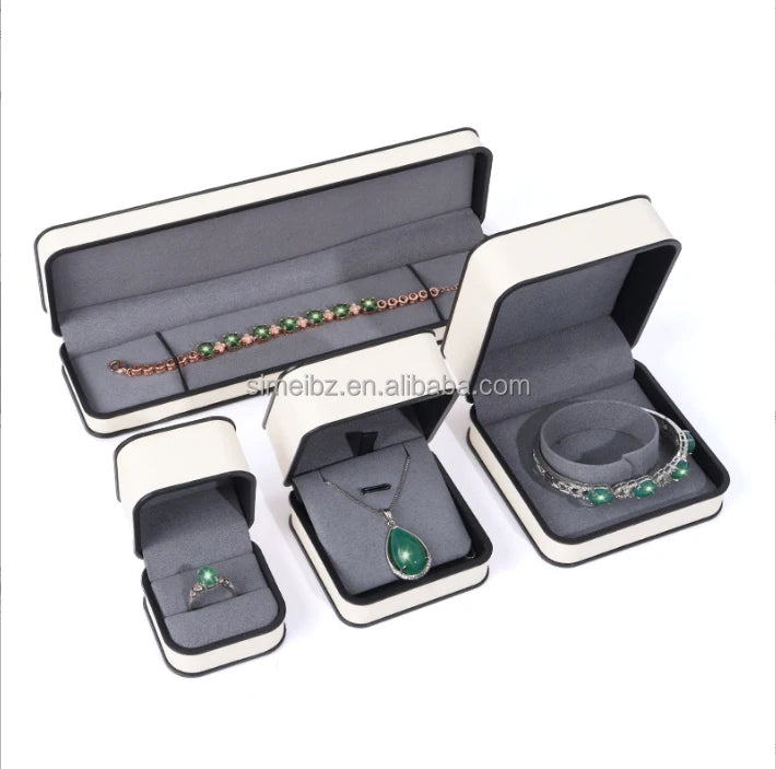 White Square Jewelry Box for Bracelet Necklace Earring Watch Packaging Matt Lamination Sponge Lining Gift Box