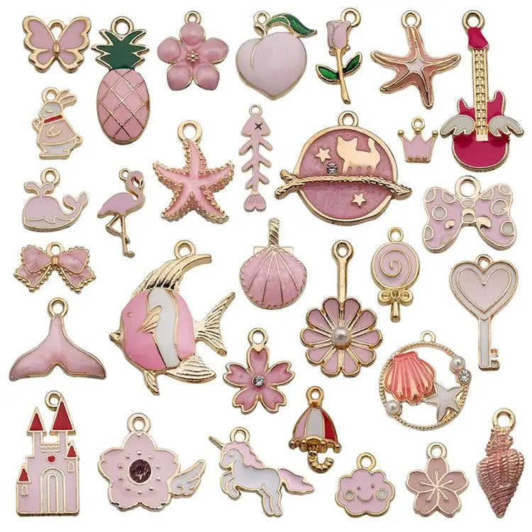 31 Kinds of Suit Alloy Pendant Five Pointed Star Love Earrings Necklace Bracelet Diy Handmade Jewelry Accessories 6 Colors