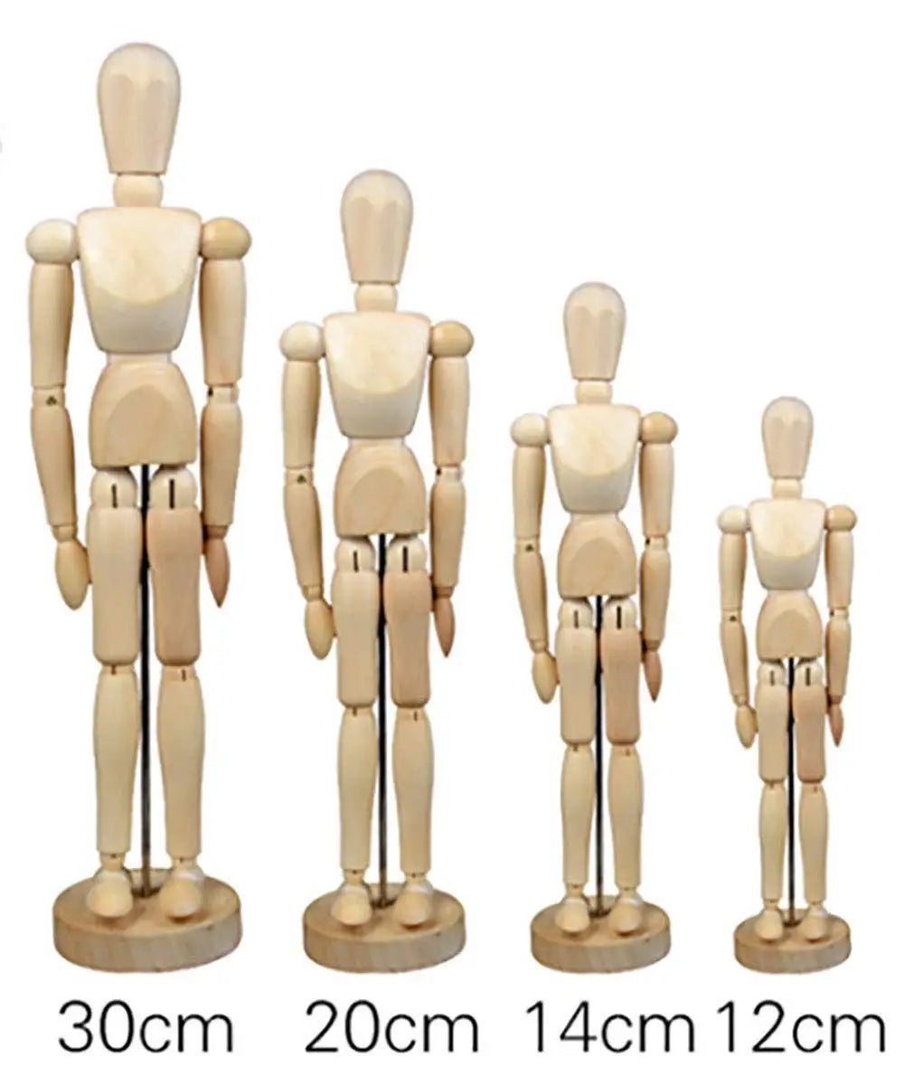 Artist Wooden Manikin Mannequin Sketching Lay Figure Model Aid Human Figure Draw Painting Model Jointed Doll for Art Drawing
