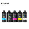FCOLOR 1000ml CMYKW UV Ink I3200 A3 DTF Flatbed Printer UV Film Ink for I1600 XP600 L1800 UV DTF Printer with Varnish