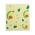 Avocado Pattern  Biodegradable Household Dishcloth Cellulose Sponge Cloths Printed Wood Pulp Swedish Dish Cloth