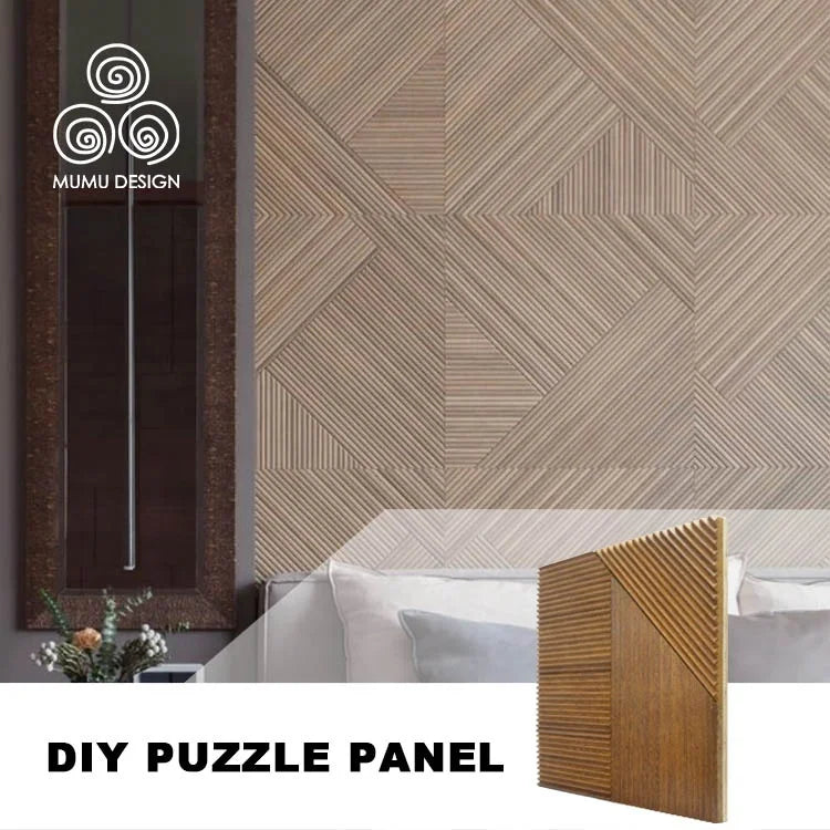 MUMU 3D Fashionable Interior Decorative Sense of Design Waterproof Wooden Indoor Siding Wood Wall Panel