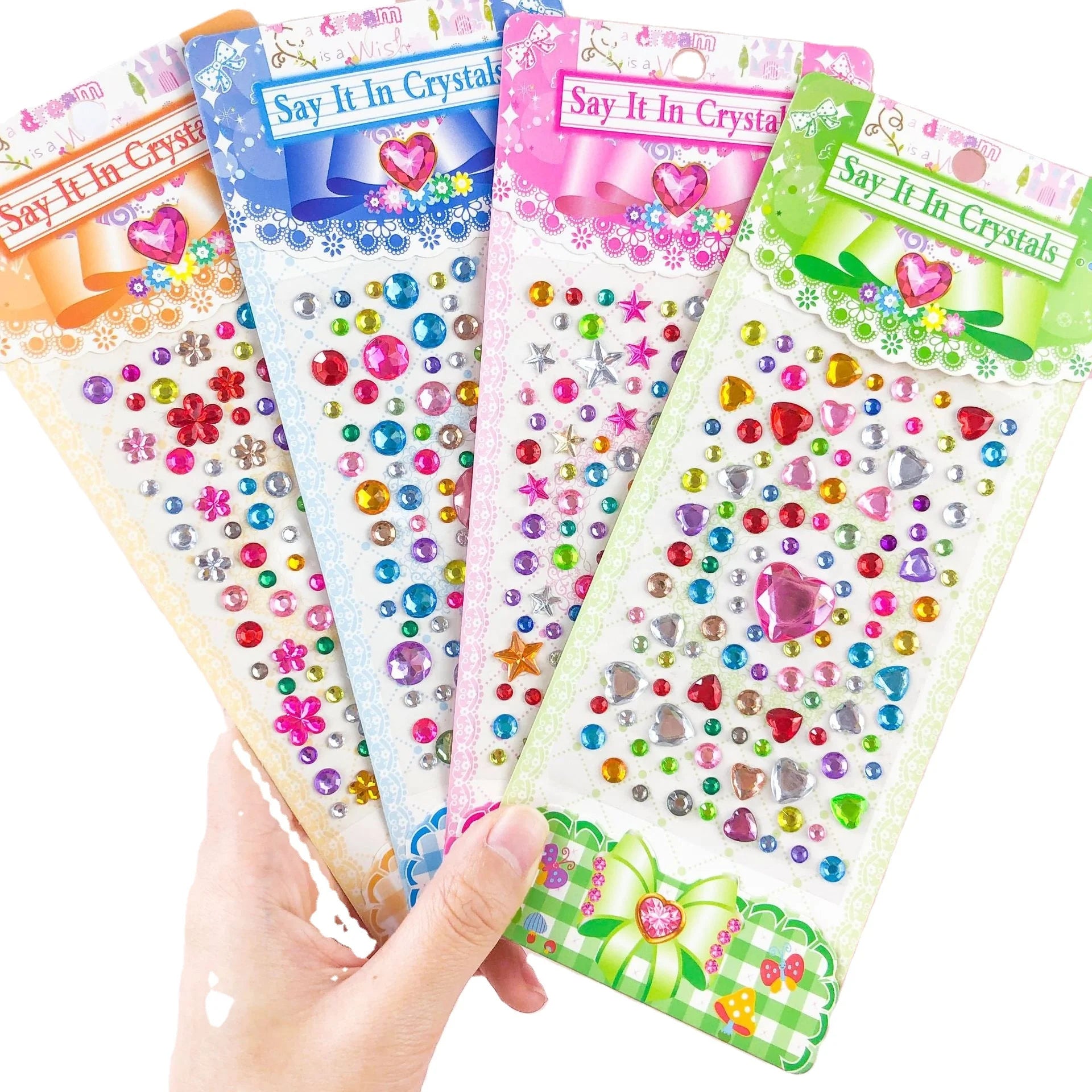 Car/Mobile/PC Gem Rhinestone Pearl Adhesive Sticker Sheet