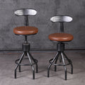 Retro Kitchen Island Bar Cafe Club Furniture Lifting Iron Upholstered Antique Bar Chair