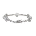 BB224 Brass Cubic Zircon Bracelet Flower Shape Tennis Chain Bracelet for Gift