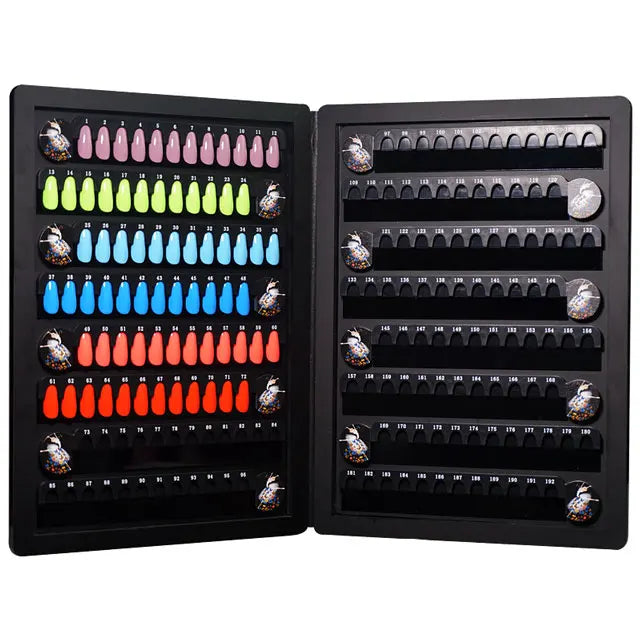 Eco-friendly Professional Nail Polish Color Card Display Board Acrylic Removable Nail Enhancement Color Test Sample Book