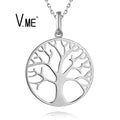 Plain Silver 925 Silver Pendant Minimalist Necklace Tree of Life Pendant Joyas De Plata 925