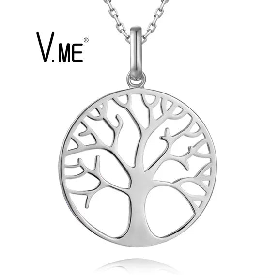 Plain Silver 925 Silver Pendant Minimalist Necklace Tree of Life Pendant Joyas De Plata 925