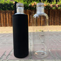 650ml 500ml  glass water bottle with time marker with sleeve