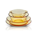 Amber Glass Tableware Heat Resistant Glass Borosilicate Tableware Salad Glass Bowl