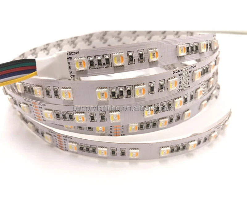 Benory 24v RGBCCT 5in1 Smart Flexible Strip Tape Smd 5050 60 Leds Strip Light for Dali Loxone Pwm Knx Tuya Wifi Zigbee Control