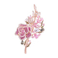 Luxurious Grand Wedding Gold Plated Women Coat Dress Micro Insert Zircon Copper Alloy High-grade Rose Flowers Brooch Pin