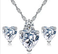 Red Purple Fashion Crystal Shiny Zircon Heart Necklace Natural Stone Charm Necklace for Women Wedding Jewelry