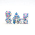 RPG Dice Set Dnd Polyhedral Custom Resin Sprinkle Inside with Blue Ink Dice