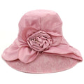 Women's X1637 Summer Bucket Hat Custom Felt Bridal Fascinator with Taffeta Silk for Outdoor Sun Protection