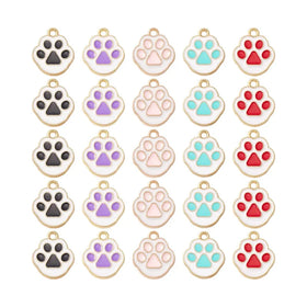 Paw Charms Enamel Cute Pet Paw Print Charms Dag Cat Paw Charms for DIYJewelry Craft Making